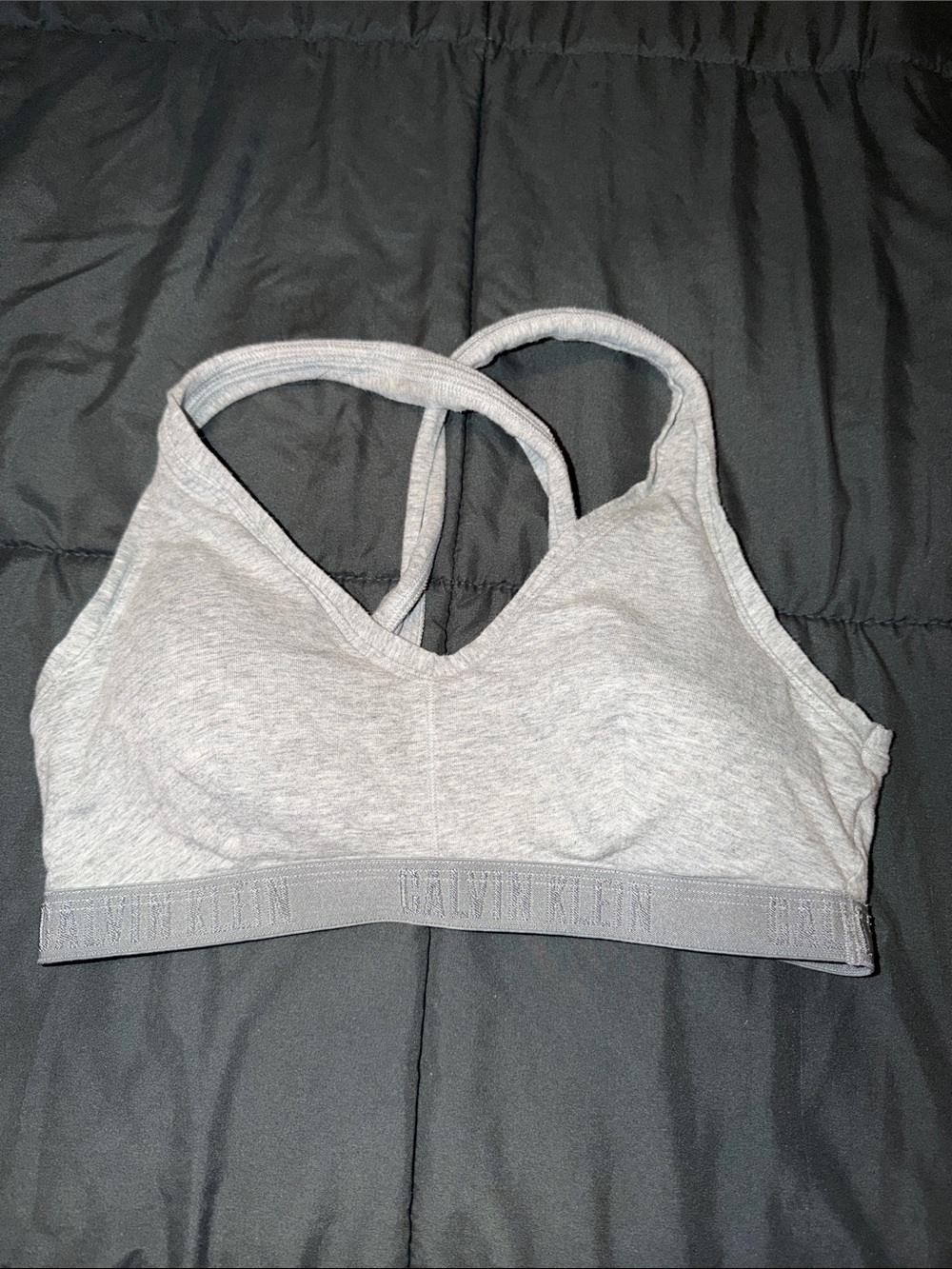 Calvin Klein Light Heather Gray Seamless Sports Bra